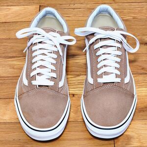 Vans Old Skool Taupe Tan Suede Canvas Unisex Sneakers W12.5/M11 Like New